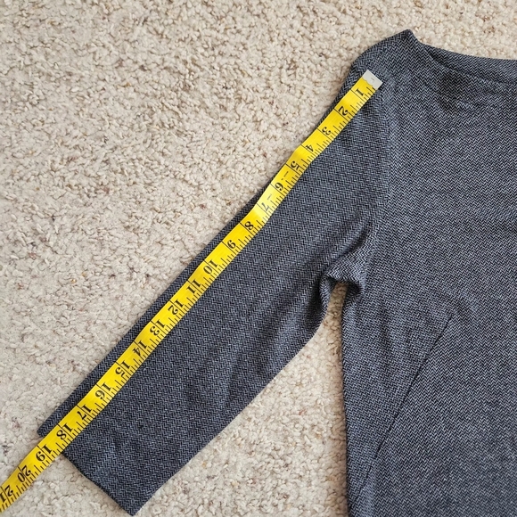 J Jill Womens Tunic Top Size S Ponte Knit Gray Herringbone Boat Neck 3/4 Sleeve - Picture 9 of 9